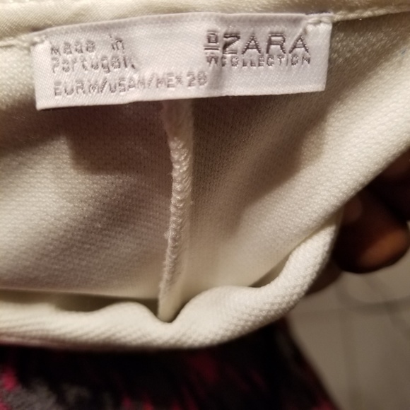 Zara White/Blue Two-tone Short Casual Dress (M) - Picture 4 of 7